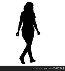 Silhouette of People Standing on White Background.. Silhouette of People Standing on White Background