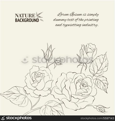Silhouette of rose. Vector illustration.
