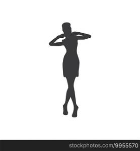 Silhouette of sexy woman. Fashion mannequin. Vector illustration, female design.