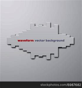 Silhouette of sound waveform sign with shadow