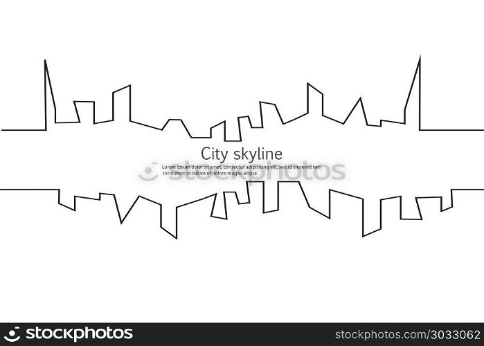 Silhouette of the city in a flat style. Modern urban landscape. Vector illustrations. City skyscrapers building office horizon.Continuous line drawing. Vector line. Geometric figures with the effect of motion. Silhouette of the city in a flat style. Modern urban landscape. Vector illustrations. City skyscrapers building office horizon.Continuous line drawing. Vector line. Geometric figures with the effect of motion.