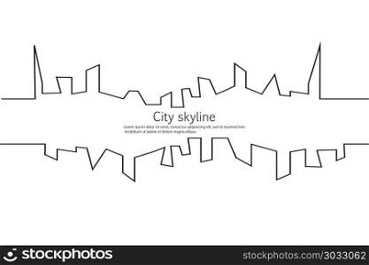 Silhouette of the city in a flat style. Modern urban landscape. Vector illustrations. City skyscrapers building office horizon.Continuous line drawing. Vector line. Geometric figures with the effect of motion. Silhouette of the city in a flat style. Modern urban landscape. Vector illustrations. City skyscrapers building office horizon.Continuous line drawing. Vector line. Geometric figures with the effect of motion.