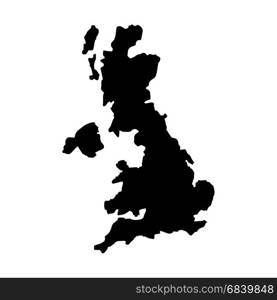 Silhouette of the Country United Kingdom. flat design great britain map silhouette icon vector illustration