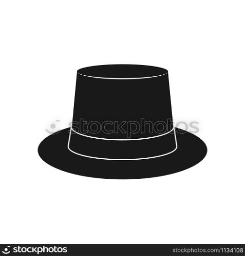 silhouette of the hat. Headdress icon, hat. Isolated outline on a white background. Flat style