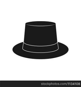 silhouette of the hat. Headdress icon, hat. Isolated outline on a white background. Flat style