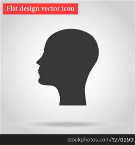 Silhouette of the head and face bald man icon flat design. vector illustration. Silhouette of the head and face bald man icon flat design. vecto
