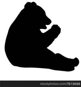 Silhouette of the Panda on a white background.. Silhouette of the Panda on a white background
