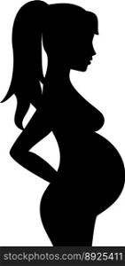 Silhouette of the pregnant woman vector image