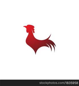 Silhouette of the rooster vector icon illustration design