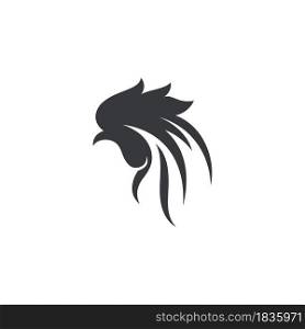 Silhouette of the rooster vector icon illustration design