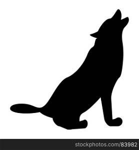 Silhouette of the wolf black icon .