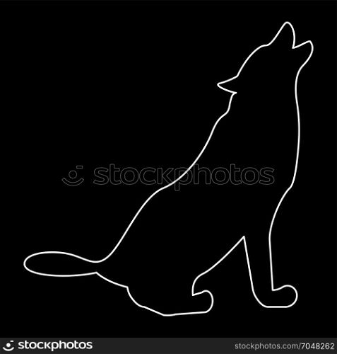 Silhouette of the wolf white icon .