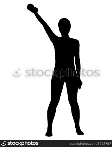 Silhouette of woman doing exercises
