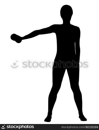 Silhouette of woman doing exercises