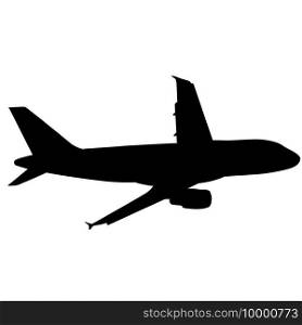 Silhouette passenger aircraft on a white background.. Silhouette passenger aircraft on a white background