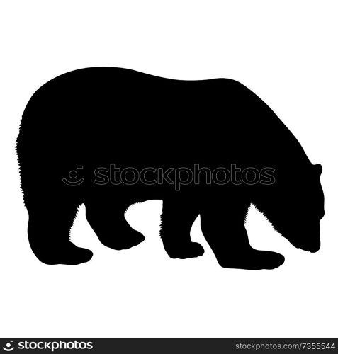 Silhouette polar bear on a white background.. Silhouette polar bear on a white background