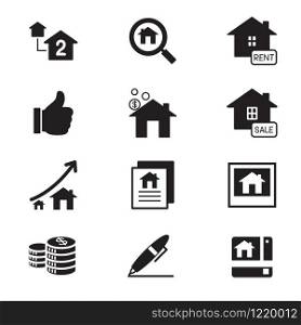 silhouette Real estate icons Illustration symbol Vector