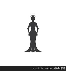 Silhouette retro lady with dress vector design