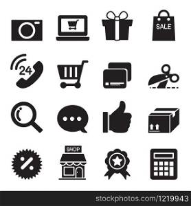 Silhouette Shopping online icons set
