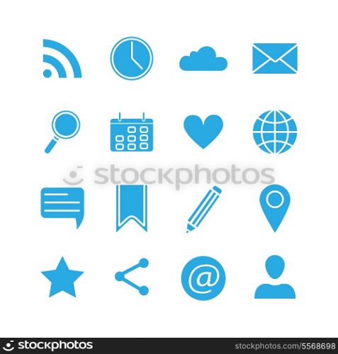 Silhouette social media icons set vector illustration