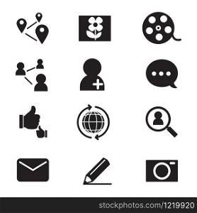 Silhouette Social network icons set