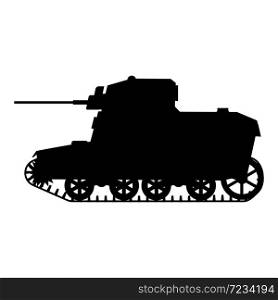 Silhouette Tank American World War 2 M3 Stuart light tank icon. Silhouette Tank American World War 2 M3 Stuart light tank icon. Military army machine war, weapon, battle symbol silhouette side view. Vector illustration isolated