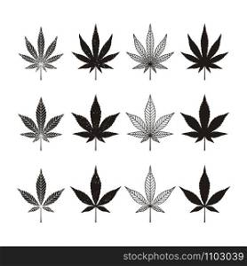Silhouette Vintage retro cbd cannabis marijuana hemp leaf farm cultivation logo design