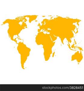 Silhouette World Map. Vector illustration.