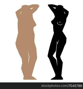 Silhouette young woman. Fat and slim girls. figure,before and after. Silhouette Fat and slim girls.