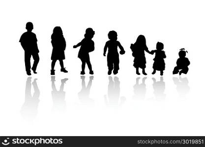 silhouettes children