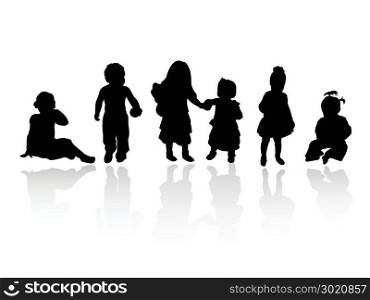 silhouettes - children