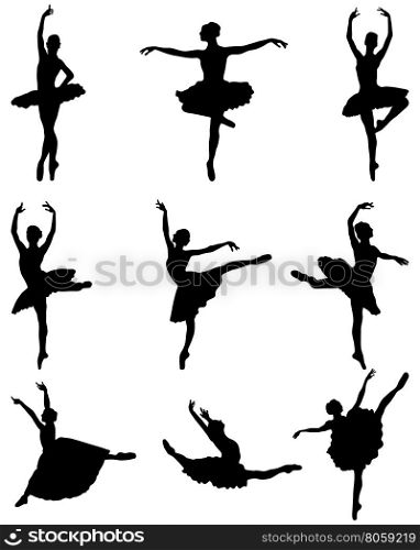 silhouettes of ballerinas