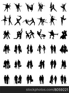 silhouettes of couples