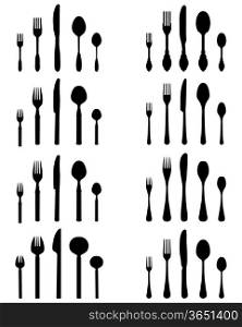 silhouettes of cutlery