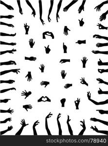 Silhouettes of hands