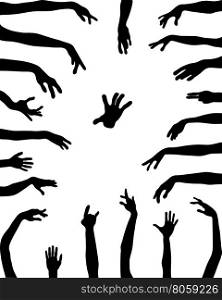 silhouettes of hands