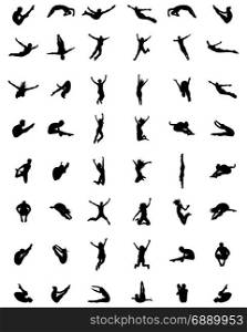 silhouettes of jumping