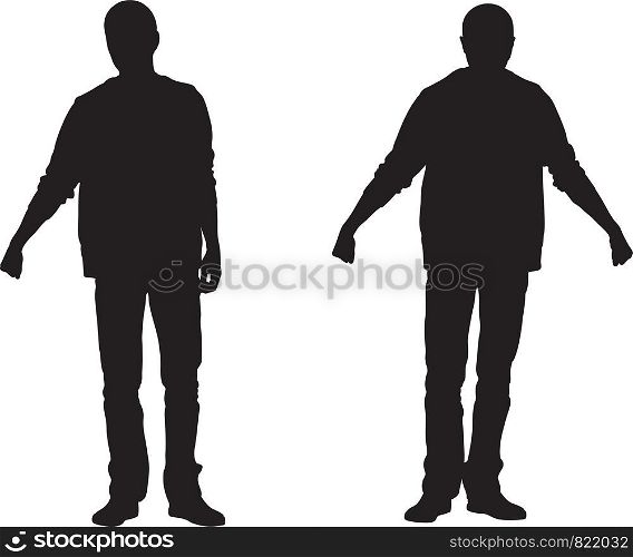 silhouettes of men carrying things