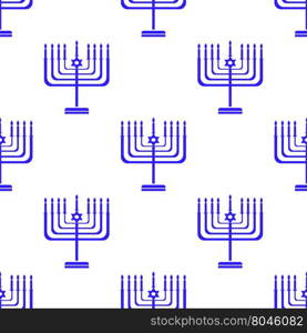 Silhouettes of Menorah Seamless Pattern. Jewish Symbol of Religion. Silhouettes of Menorah Seamless Pattern