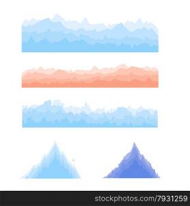 Silhouettes of Mountains Isolated on White Background. Silhouettes of Mountains