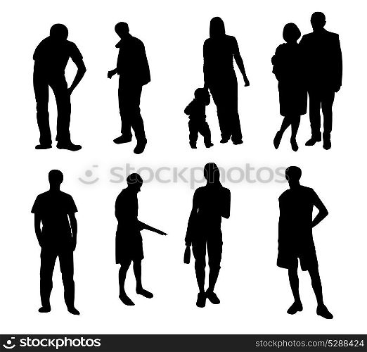 silhouettes of people vector illustration