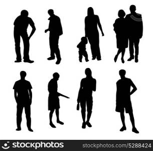 silhouettes of people vector illustration