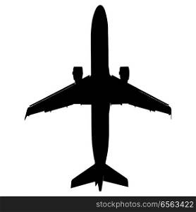 Silhouettes of planes on a white background.. Silhouettes of planes on a white background