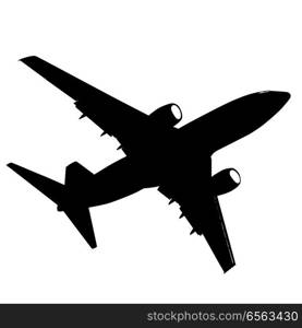 Silhouettes of planes on a white background.. Silhouettes of planes on a white background