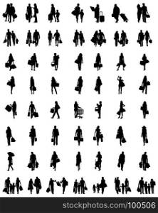 silhouettes of shopping