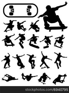 silhouettes of skate jumpers
