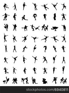 silhouettes of skaters