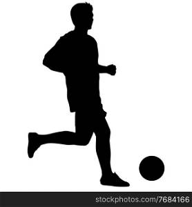 silhouettes of soccer players with the ball on white background.. silhouettes of soccer players with the ball on white background