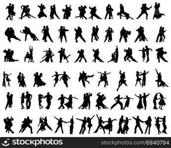 silhouettes of tango players