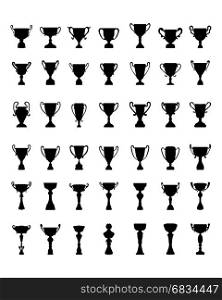 silhouettes of trophy cup